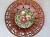 1982 - Apple TreeApple Tree - Mahogany, Lathe turned and Hand Carved Plate by Vlodek Tydor, Apples - acrylic painting by British artist Elizabeth M. Halstead